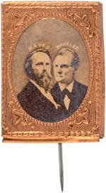 HAYES & TILDEN PAIR OF ALBUMEN JUGATE BADGES FROM THE 1876 ELECTION.