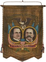 McKINLEY & HOBART EXCEPTIONAL HAND PAINTED JUGATE PARADE BANNER.