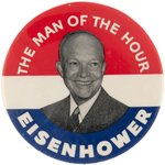 "MAN OF THE HOUR EISENHOWER" PORTRAIT BUTTON HAKE #2027.