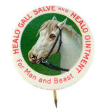 MEDICAL REMEDY "FOR MAN  OR BEAST" RARE BUTTON.