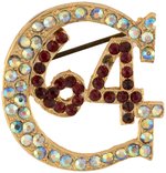 GOLDWATER: "G '64" ORNATE RHINESTONE LAPEL BADGE.