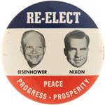 "RE-ELECT EISENHOWER NIXON PEACE PROGRESS PROSPERITY" JUGATE MIRROR.