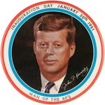 KENNEDY "MAN OF THE 60'S" LARGE 6" PORTRAIT BUTTON.