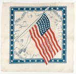 HARRISON & MORTON AMERICAN FLAG MOTIF SILK BANDANA.