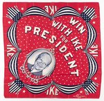 "WIN WITH IKE FOR PRESIDENT" LARGE PRESIDENTIAL BANDANA.