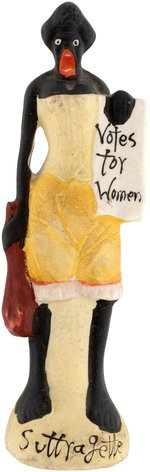 "VOTES FOR WOMEN" SATIRICAL AFRICAN AMERICAN BISQUE FIGURE.