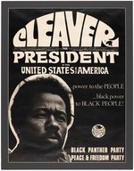 CLEAVER FOR PRESIDENT" BLACK PANTHER PARTY 1968 CAMPAIGN POSTER.