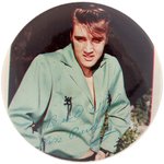 ELVIS BUTTON FROM PHOTO SHOOT AT NEW FRONTIER HOTEL IN LAS VEGAS.