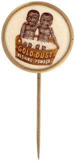 TWINS IN WASH TUB LOGO STICKPIN C. 1896 FOR "GOLD DUST WASHING POWDER."