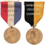 ROOSEVELT "PRESIDENTIAL ELECTOR" AND "MARYLAND INAUGURAL COMMITTEE" BADGES.