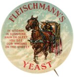 "FLEISCHMANN'S YEAST" AMONG THE BEST EARLY 1900s GOLDEN AGE AD BUTTONS.