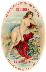 POCKET MIRROR W/ NUDE IN REPOSE BY STREAM FOR CHARLES STEIN CLOTHIER IN ELIZABETH NJ © 1905.