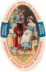 POCKET MIRROR W/FARMING COUPLE USING THE SHARPLES TUBULAR CREAM SEPARATOR C. 1905.