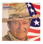 "JOHN WAYNE AMERICA, WHY I LOVE HER" SIGNED RECORD ALBUM.