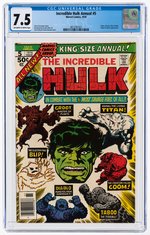 INCREDIBLE HULK ANNUAL #5 1976 CGC 7.5 VF-.