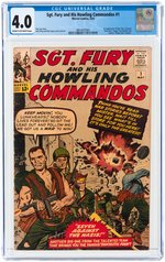 SGT. FURY AND HIS HOWLING COMMANDOS #1 MAY 1963 CGC 4.0 VG (FIRST SGT. FURY).