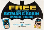 GENERAL ELECTRIC TELEVISION BATMAN /ROBIN MASK AND BANNER KIT.