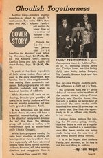 THE MUNSTERS – TV SHOWTIME HISTORIC REGIONAL NEWSPAPER SUPPLEMENT.