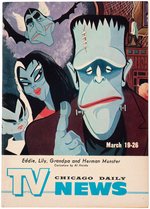 THE MUNSTERS - TV NEWS RARE REGIONAL NEWSPAPER SUPPLEMENT.