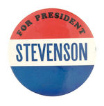 "FOR PRESIDENT STEVENSON" RARE 3" CELLO.