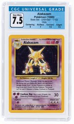 1999 POKÉMON BASE SET ALAKAZAM 1/102 HOLO UNLIMITED CGC 7.5 NM+.