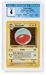 1999 POKÉMON JUNGLE SET ELECTRODE 2/64 HOLO UNLIMITED CGC 4 VG/EX.