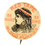 "BLOOD PURIFIER" MEDICAL PRODUCT BUTTON FROM 1896 AND POTTER COLLECTION.