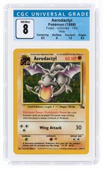 1999 POKÉMON FOSSIL SET AERODACTYL 1/62 HOLO UNLIMITED CGC 8 NM/MINT.