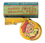 "PETERS WEATHERBIRD SHOES" PAIR OF LITHO TIN WHISTLES.