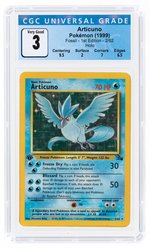 1999 POKÉMON FOSSIL SET ARTICUNO 2/62 HOLO 1ST EDITION CGC 3 VG.