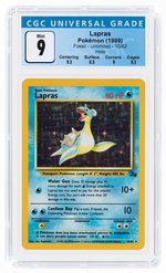 1999 POKÉMON FOSSIL SET LAPRAS 10/62 HOLO UNLIMITED CGC 9 MINT.