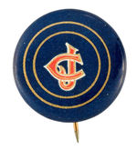 "CJ" COMPANY LOGO BUTTON OF UNKNOWN SIGNIFICANCE FROM THE POTTER COLLECTION.