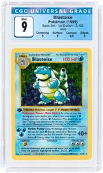 1999 POKÉMON BASE SET BLASTOISE 2/102 1ST EDITION HOLO CGC 9 MINT.