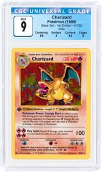 1999 POKÉMON BASE SET CHARIZARD 4/102 1ST EDITION HOLO CGC 9 MINT.