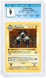 1999 POKÉMON BASE SET MAGNETON 9/102 1ST EDITION HOLO CGC 9 MINT.