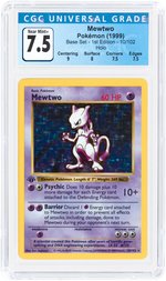 1999 POKÉMON BASE SET MEWTWO 10/102 1ST EDITION HOLO CGC 7.5 NM+.