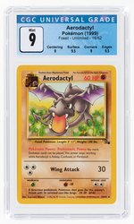 1999 POKÉMON FOSSIL SET AERODACTYL 16/62 NON-HOLO UNLIMITED CGC 9 MINT.