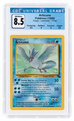 1999 POKÉMON FOSSIL SET ARTICUNO 17/62 NON-HOLO UNLIMITED CGC 8.5 NM/MINT+.