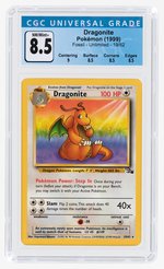 1999 POKÉMON FOSSIL SET DRAGONITE 19/62 NON-HOLO UNLIMITED CGC 8.5 NM/MINT+.