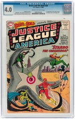 BRAVE AND THE BOLD #28 FEBRUARY-MARCH 1960 CGC 4.0 VG (FIRST JUSTICE LEAGUE OF AMERICA & STARRO).