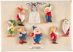 "AUTHENTIC MODEL SNOW WHITE AND THE SEVEN DWARFS" STORE DISPLAY FIGURAL PINS SET OF EIGHT.