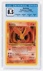 1999 POKÉMON FOSSIL SET MOLTRES 27/62 NON-HOLO UNLIMITED CGC 8.5 NM/MINT+.