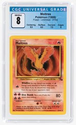 1999 POKÉMON FOSSIL SET MOLTRES 27/62 NON-HOLO UNLIMITED CGC 8 NM/MINT.