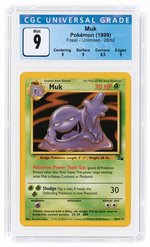 1999 POKÉMON FOSSIL SET MUK 28/62 NON-HOLO UNLIMITED CGC 9 MINT.