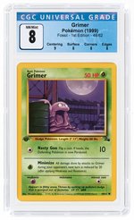 1999 POKÉMON FOSSIL SET GRIMER 48/62 1ST EDITION CGC 8 NM/MINT.