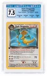 2000 POKÉMON TEAM ROCKET SET DARK DRAGONITE 22/82 NON-HOLO 1ST EDITION CGC 7.5 NM+.