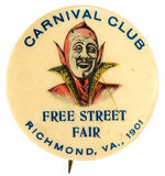 "CARNIVAL CLUB" PICTURING DEVIL FOR 1901 VIRGINIA STREET FAIR.