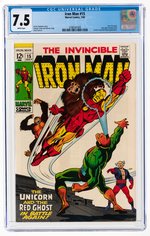 IRON MAN #15 CGC 7.5 VF- (YELLOW BAR AT TOP OF CORNER BOX).