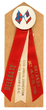 UNITED DAUGHTERS OF THE CONFEDERACY 1938 RIBBON BADGE.