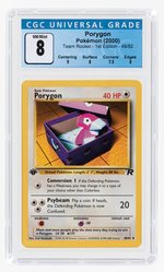 2000 POKÉMON TEAM ROCKET SET PORYGON 48/82 1ST EDITION CGC 8 NM/MINT.